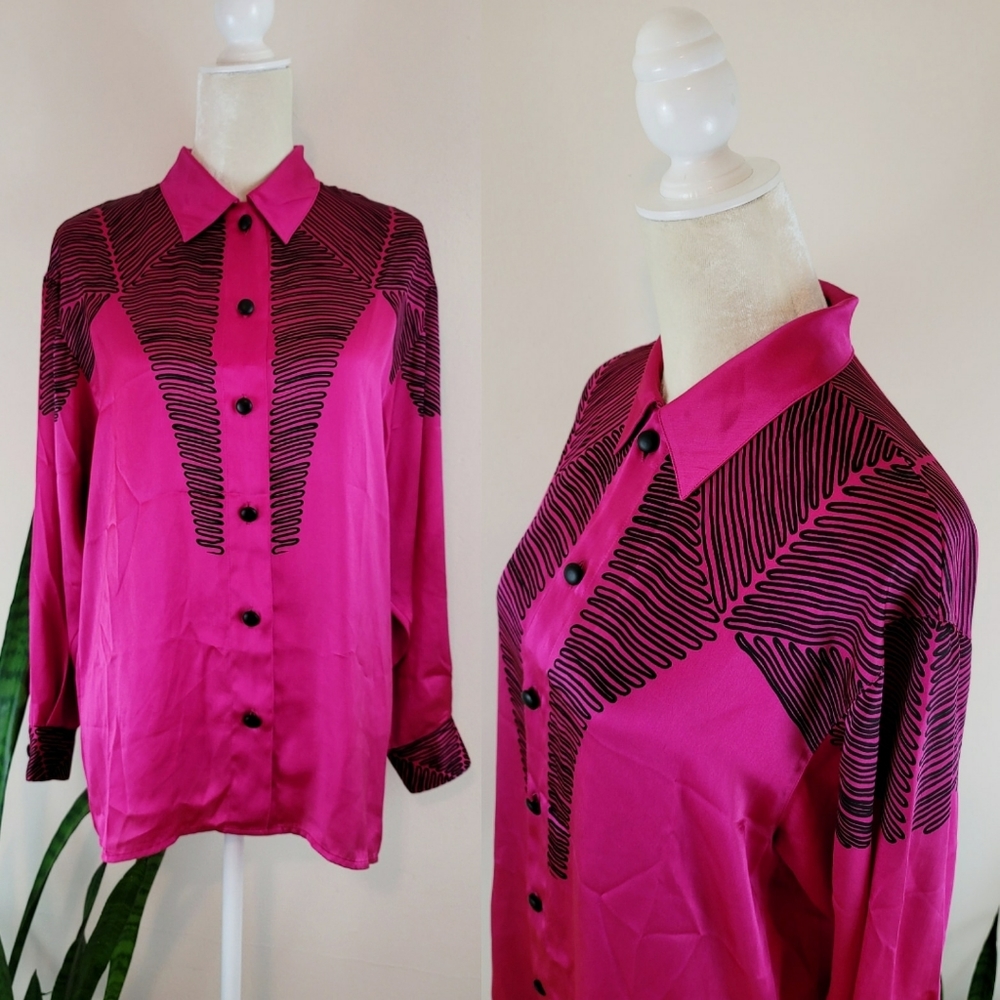 VTG 90s Louis Féraud Abstract Line Shirt